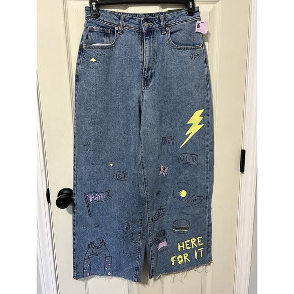 Wild Fable Highest Rise Wide Leg Ankle Size 8/29 NWT Trendy Unique - Picture 1 of 9